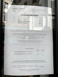 Restaurant L'Avant-Poste à Paris (la carte)