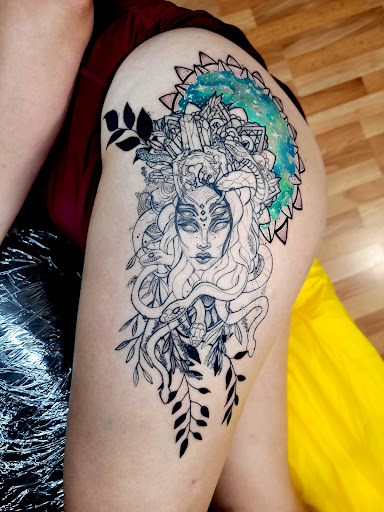 Explore tattoo sleeve ideas music, creative tattoo ideas in Benton, available at Spectrum Tattoo