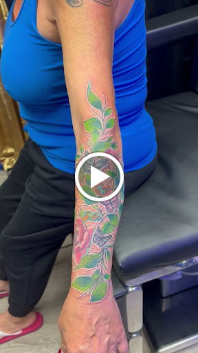 Explore sleeve tattoo background ideas, creative tattoo ideas in Garden Grove, available at Ashes 2 Ink Tattoo and Piercing LLC