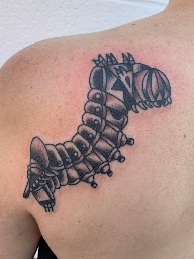 Explore flower back tattoo ideas, creative tattoo ideas in Albuquerque, available at Holy Fool Tattoo Club