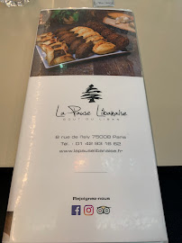 La Pause Libanaise à Paris menu