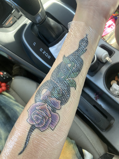 Explore inside ear tattoos ideas, creative tattoo ideas in Butler, available at Electric City Ink