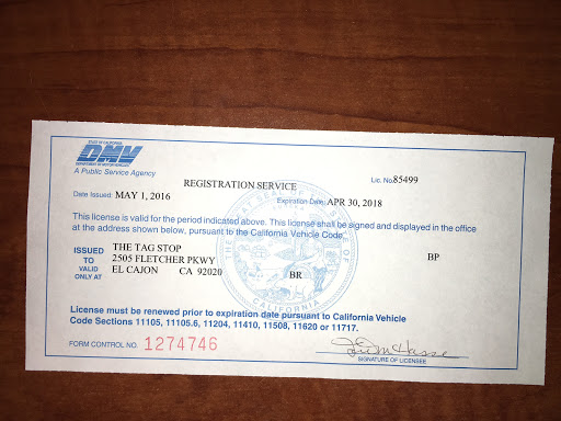 Department of Motor Vehicles «The Tag Stop - El Cajon Licensed By DMV 85499», reviews and photos