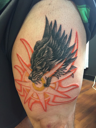 Explore back of the arm tattoo ideas, creative tattoo ideas in Walnut Cove, available at Wildfire Tattoo Studio