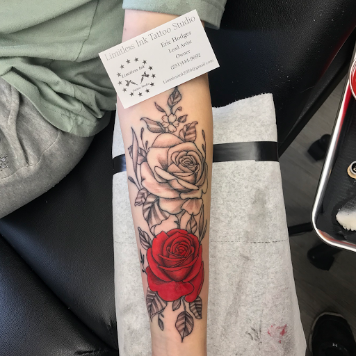 Explore memorial cross tattoo ideas, creative tattoo ideas in Cadillac, available at Limitless Ink Tattoo Studio