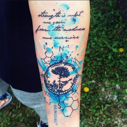 Explore dragon tattoo ideas for women, creative tattoo ideas in Benton, available at Spectrum Tattoo