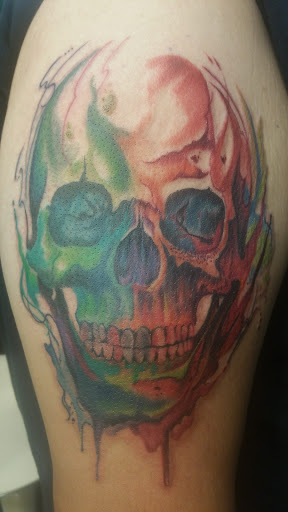 Explore cyberpunk edgerunners tattoo ideas, creative tattoo ideas in Fritch, available at Stars & Stripes Electric Tattoos