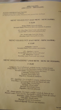 Restaurant Ristorante Antares à Cefalù (le menu)