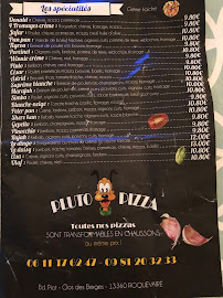 Menu du Pluto Pizza à Roquevaire