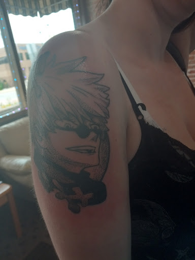 Explore mens chest tattoo ideas, creative tattoo ideas in Hastings, available at Outlaw Tattoo Co