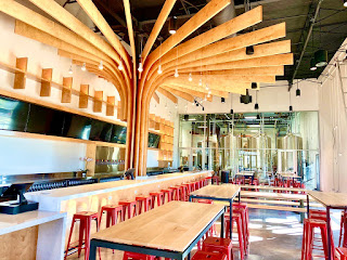 A row of beer taps