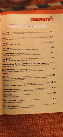 Restaurant Manolito's à Augsburg (le menu)