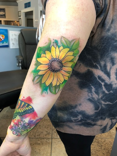 Explore black and white tattoo ideas, creative tattoo ideas in Nashua, available at Mayhem Ink Tattoo