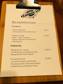 Menu du Steakhouse Zum Laugele à Überlingen