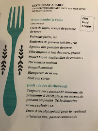Restaurant Restaurant à Table à Batz-sur-Mer (la carte)