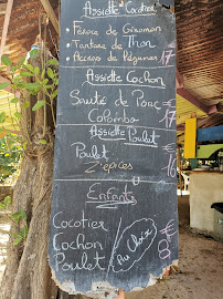 le cocotier à Sainte-Anne menu
