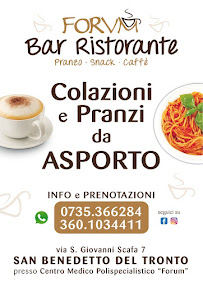 Menu du Bar Ristorante Forum à San Benedetto del Tronto
