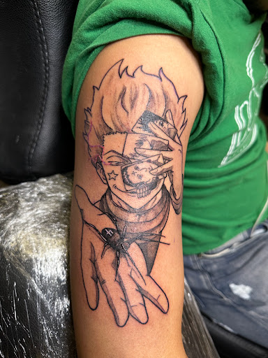 Explore gamer tattoo ideas, creative tattoo ideas in York, available at Melvin Flow Tattoo Studio
