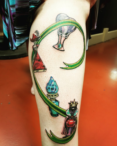 Explore ideas for thigh tattoos, creative tattoo ideas in Tulsa, available at Inkjunkys Tattoo LLC