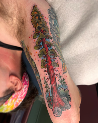 Explore mens spine tattoo ideas, creative tattoo ideas in Kent, available at Rotten Peach Studios