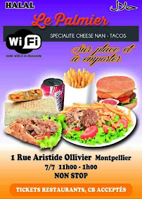 Le Palmier oriental à Montpellier menu