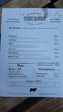 Stück Burger Tanneur à Strasbourg menu