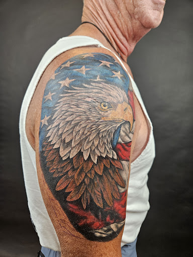 Explore shoulder flower tattoo ideas, creative tattoo ideas in Honolulu, available at Black Palette Tattoo & Piercing