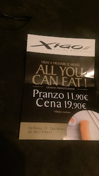 Menu / carte de Ristorante Xiao à Zero Branco