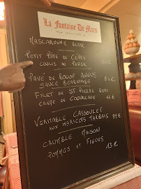 La Fontaine de Mars à Paris menu