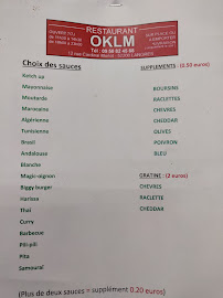 Menu / carte de Restaurant Oklm à Langres