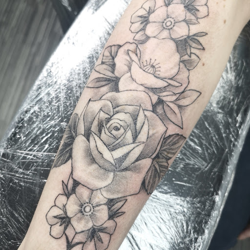 Black Floral Tattoo and Beauty