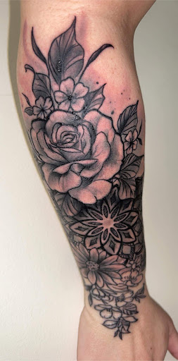 Explore eternal love tattoo ideas, creative tattoo ideas in Mayodan, available at Bleeding Ink Tattoo