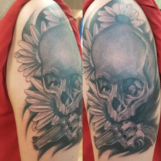 Explore tattoo ideas black and white, creative tattoo ideas in Wheeling, available at SPFX Tattoo