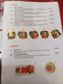 Restaurant indonésien Nusantara Restaurant à Berlin (le menu)