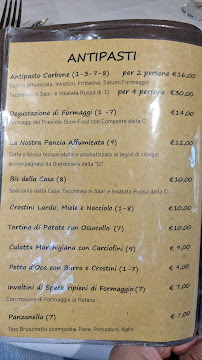 Carte du Ristorantino Carbone à Treviso