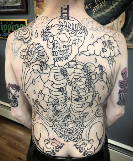 Explore unique sleeve tattoo ideas, creative tattoo ideas in Brooklyn, available at Hand of Glory Tattoo & Piercing