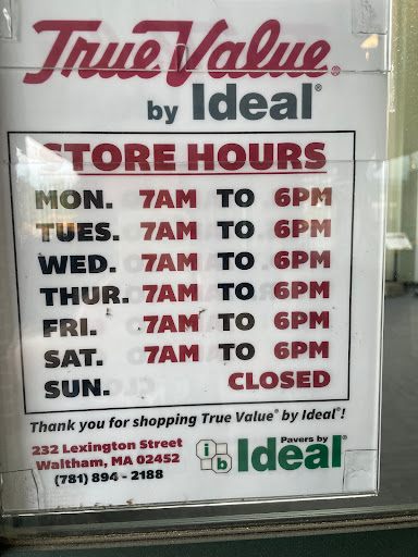 Home Improvement Store «True Value By Ideal», reviews and photos, 232 Lexington St, Waltham, MA 02452, USA