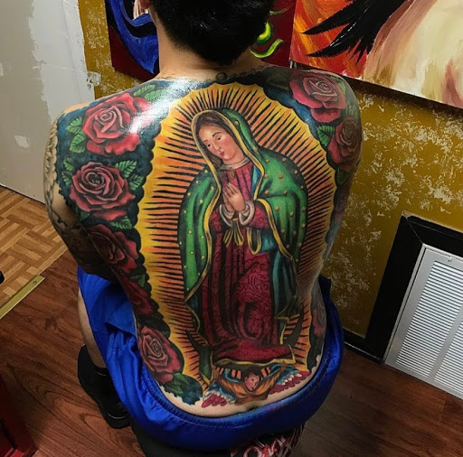 Explore rose sleeve tattoo ideas, creative tattoo ideas in San Antonio, available at Texas Taboo Tattoos