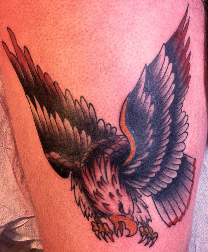 Explore evil angel tattoo ideas, creative tattoo ideas in Reno, available at Aces Tattoo