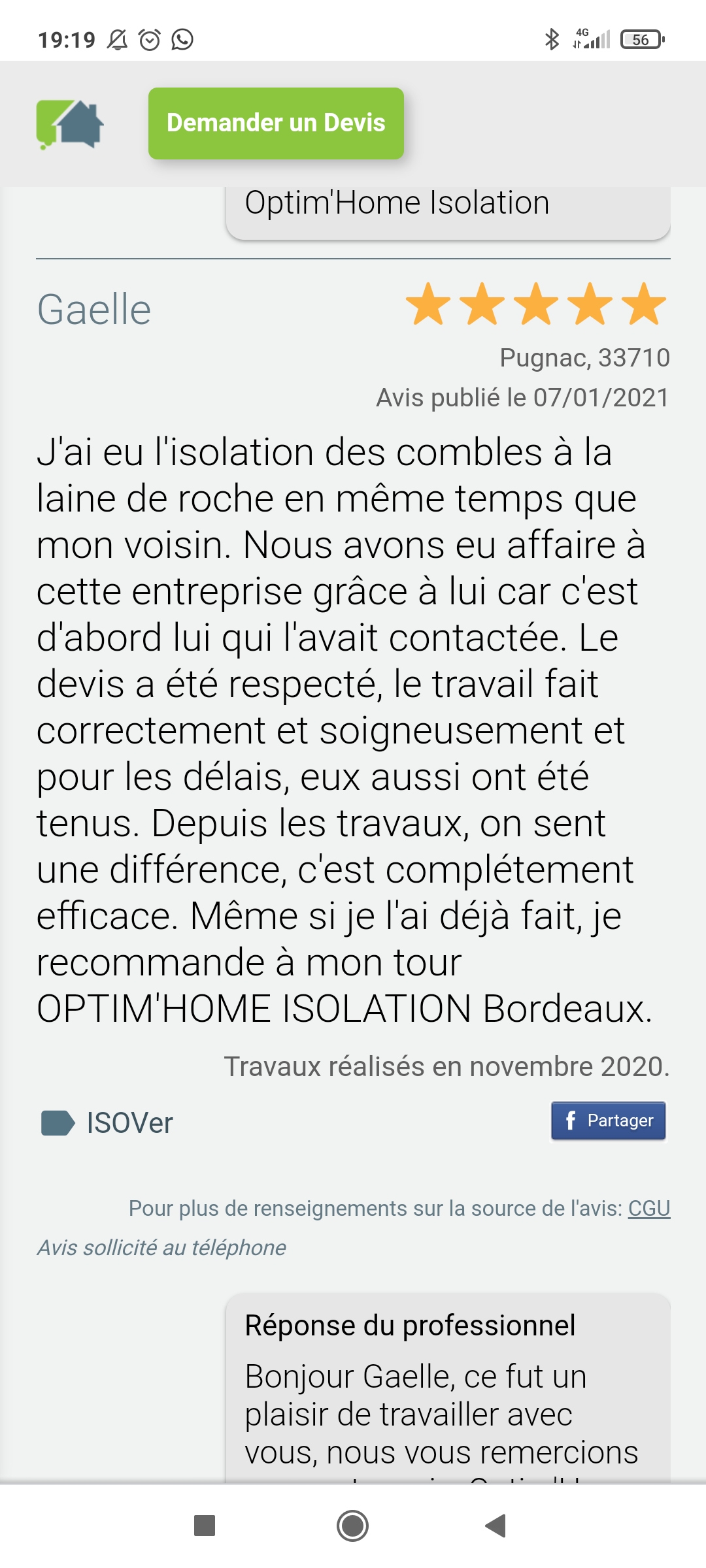 Photo n° 1 de l'avis de Gaelle.A fait le 10/08/2021 à 18:24