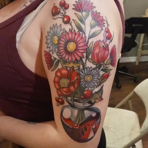 Explore tattoo sleeve filler ideas for a woman, creative tattoo ideas in Seattle, available at Good Times Tattoo