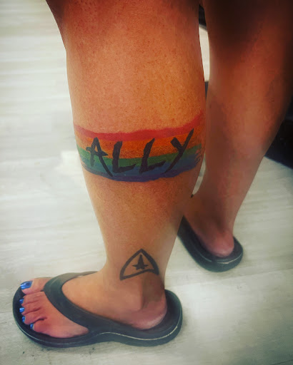 Explore american sleeve tattoo ideas, creative tattoo ideas in Cocoa, available at Rorschach Tattoo Shop and Piercing Studio