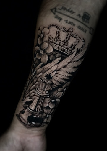 Explore wrist tattoo placement ideas, creative tattoo ideas in Corona, available at Crop Circles Tattoo Studio