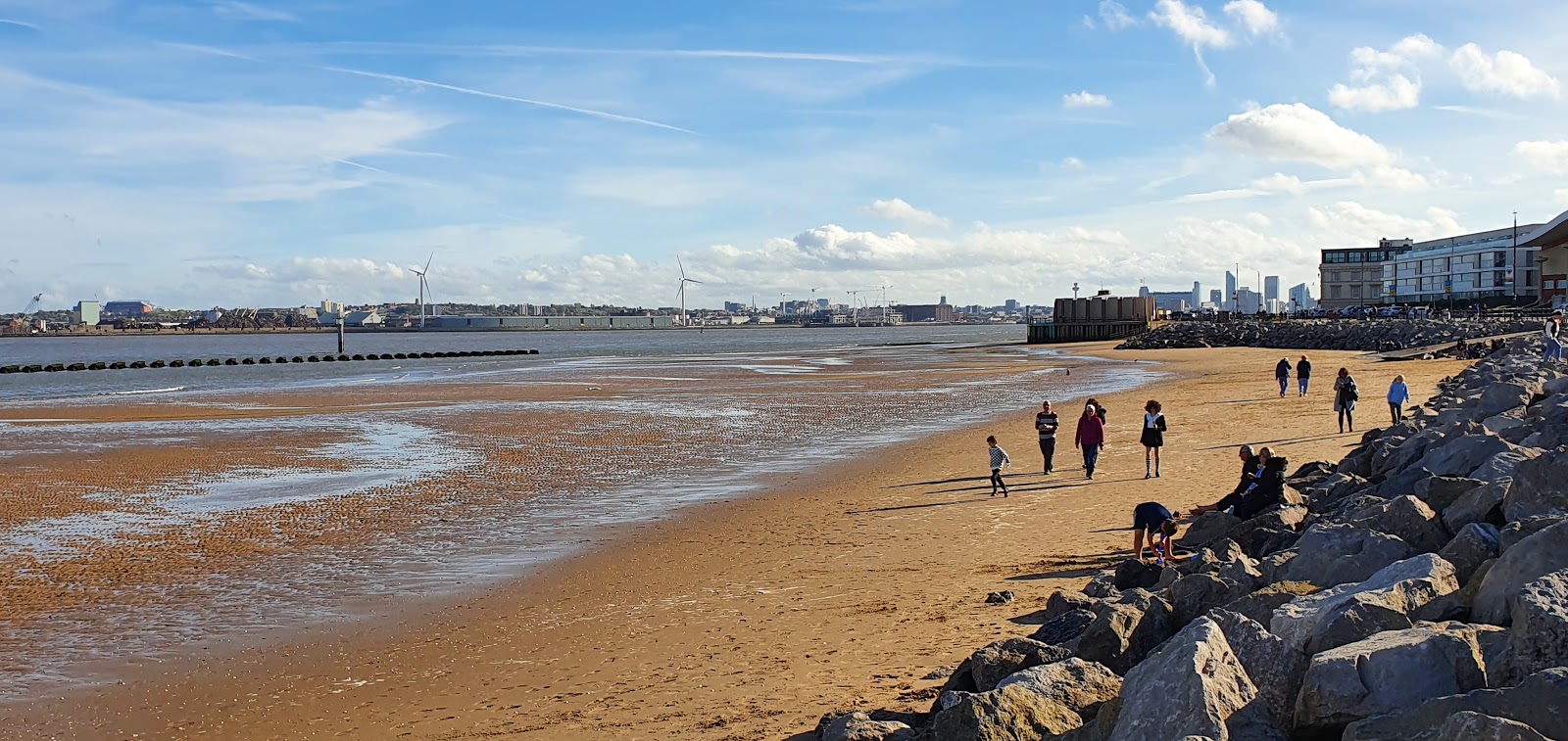 Foto van New Brighton Beach en de nederzetting