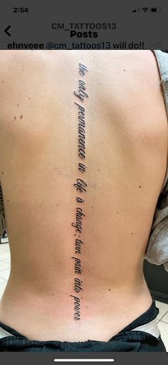 Explore leg tattoo ideas, creative tattoo ideas in Cocoa, available at Rorschach Tattoo Shop and Piercing Studio