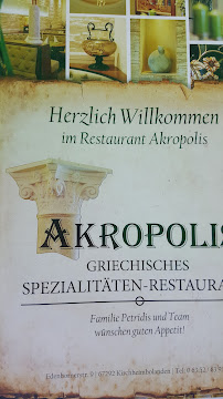 Menu du Akropolis Restaurant à Kirchheimbolanden