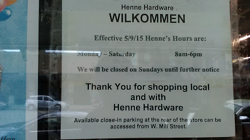 Hardware Store «Henne Hardware Co», reviews and photos, 246 W San Antonio St, New Braunfels, TX 78130, USA