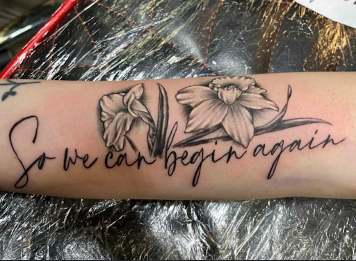 Explore tattoo ideas for 2 daughters names, creative tattoo ideas in Rehoboth Beach, available at Homeward Tattoo and Body Piercing