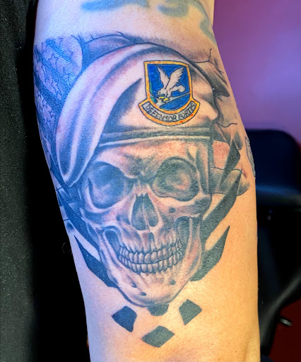 Explore black metal tattoo ideas, creative tattoo ideas in San Antonio, available at Ink & Iron Tattoos & Piercings