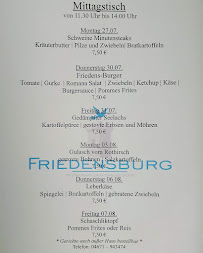 Menu du Gaststätte Friedensburg Restaurant und Saalbetrieb à Sönnebüll